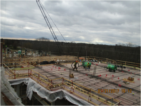 Construction site of building