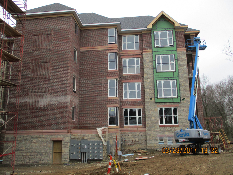 View of construction progress on flats