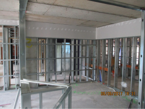 Metal studded framing up in Riverstone