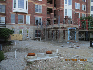 outside view of the bistro under construction