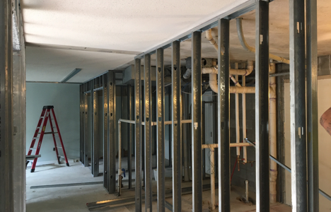 Metal framing the art room