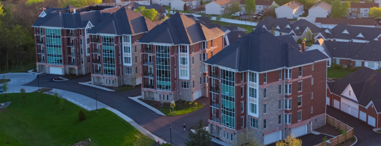 Aerial view of Friendship Village of Dublin's campus