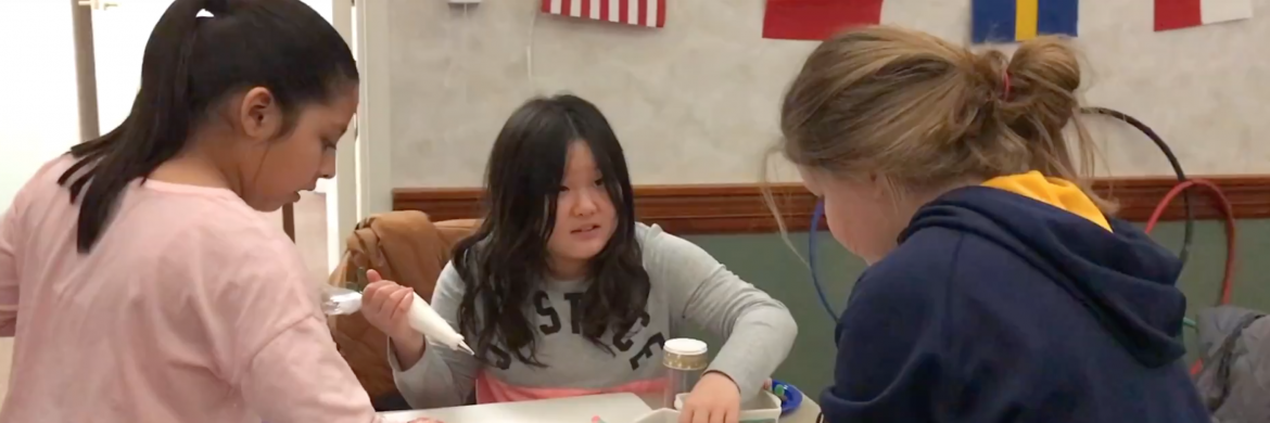 Children doing arts and crafts