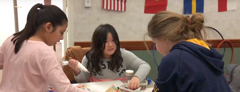 Children doing arts and crafts