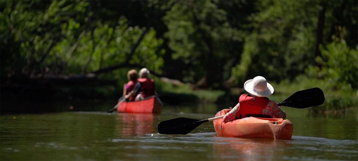 Women canoeing as a group