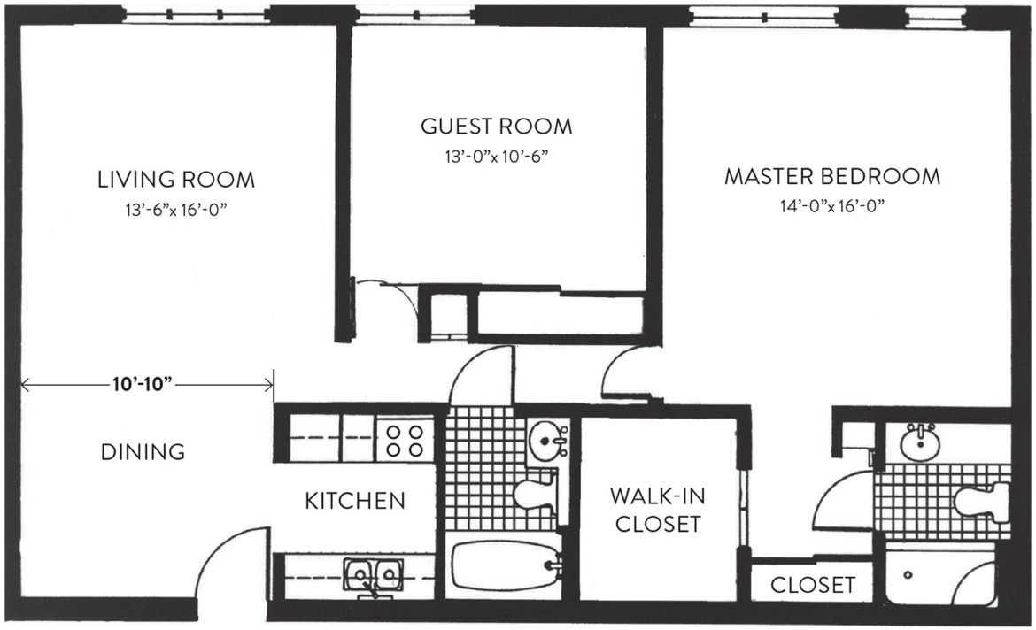 floor plan for The Kelly Independent Living Apartment