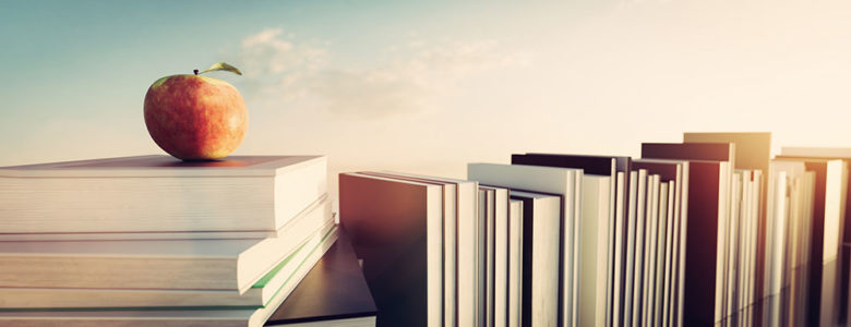 Apple on books illustrates lifelong learning