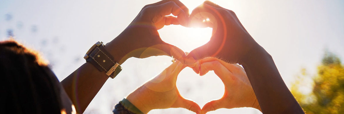 Social wellness concept hands shaped as hearts
