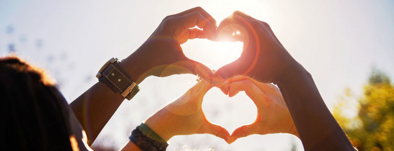 Social wellness concept hands shaped as hearts