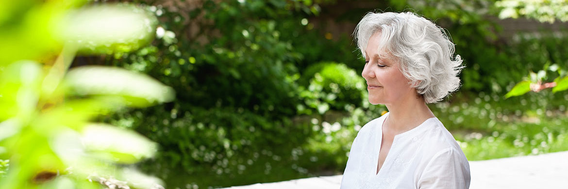 Older woman meditating