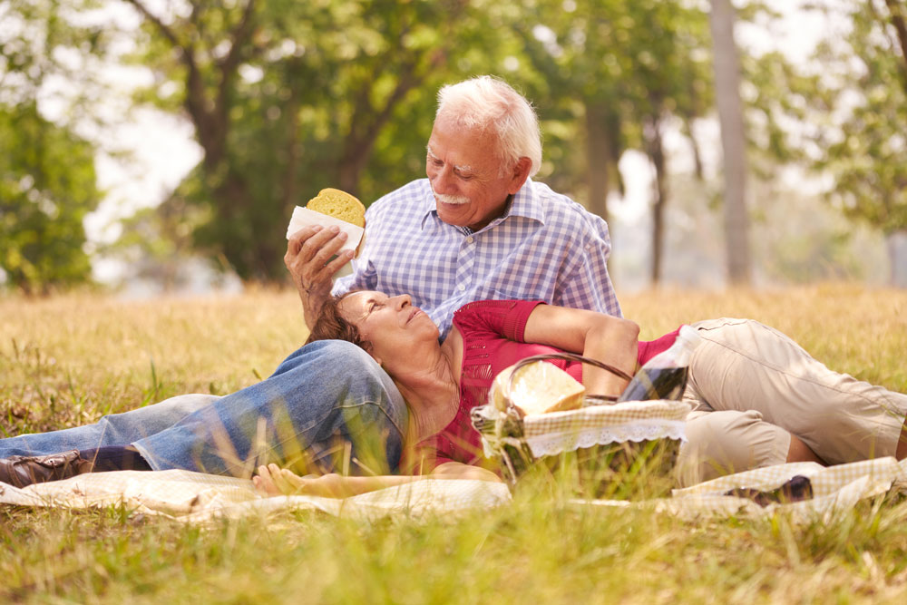 Latin American couple on a picnic
