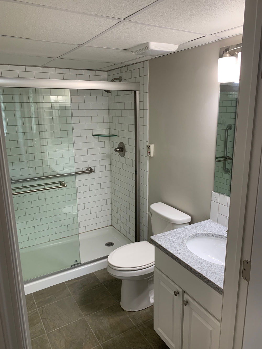 bathroom in The Brennan Independent Living Apartment