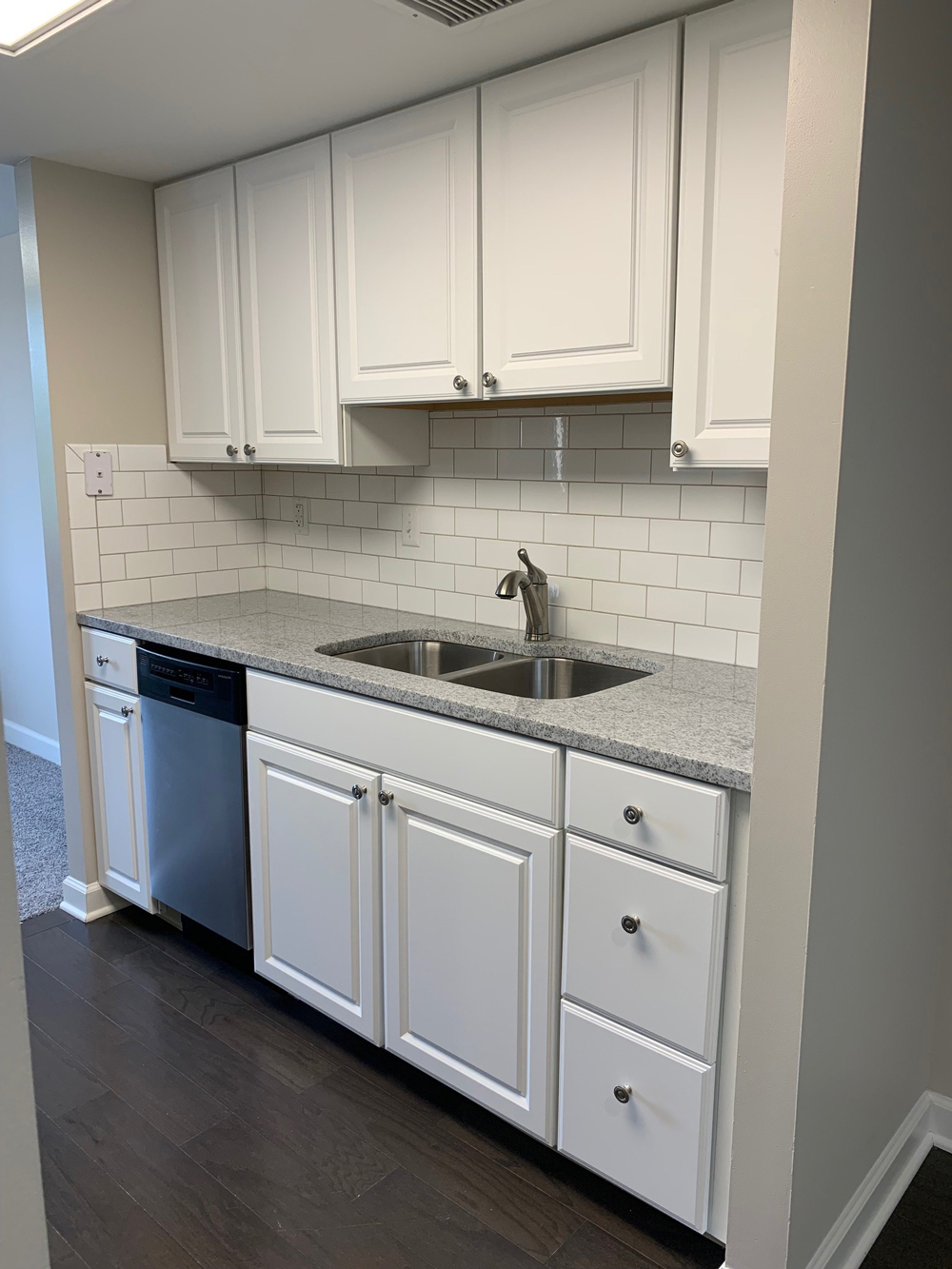 walk-through kitchen in The Brennan independent living apartment