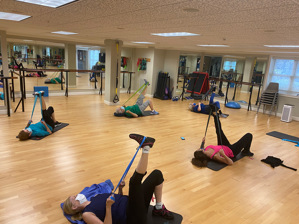 Group fitness class at Friendship Village of Dublin
