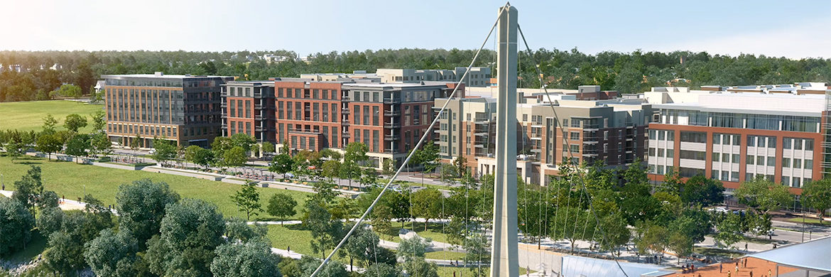 View of Bridge Park in Dublin, Ohio