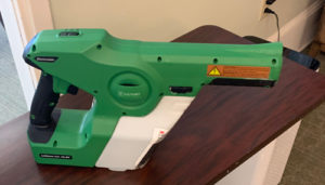 Electrostatic sprayers dispense support a healthy senior living environment
