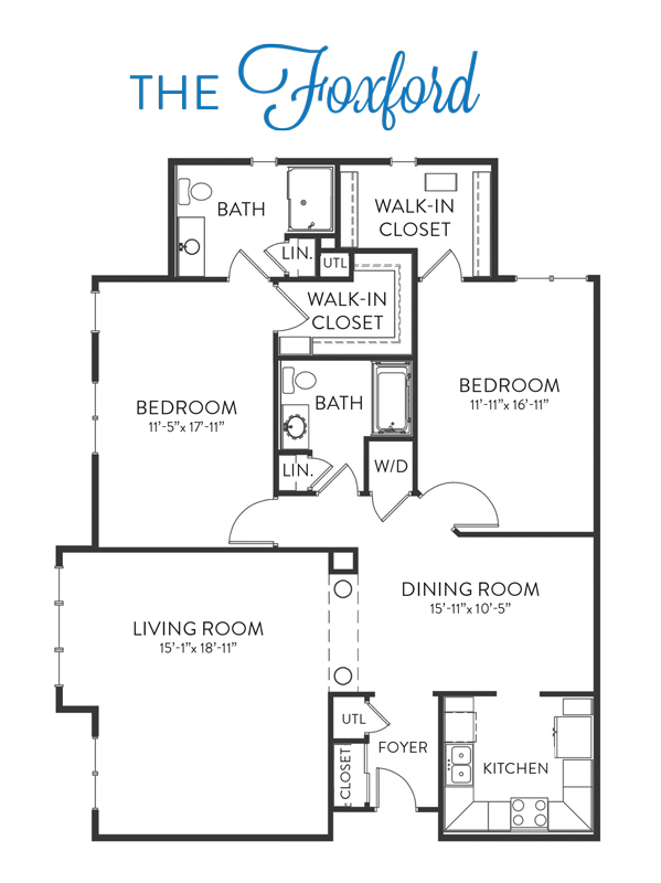 Floor plan or The Foxford Independent Living Apartment