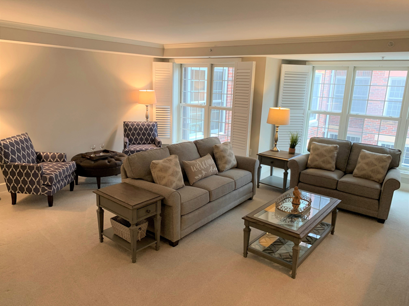 Living room in The Foxford Independent Living Apartment