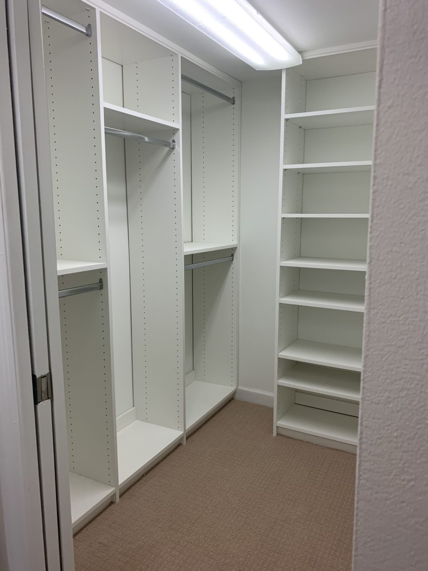 Custom closet in The Quin II independent living apartment