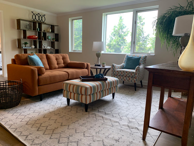 living room in the quinn independent living apartment