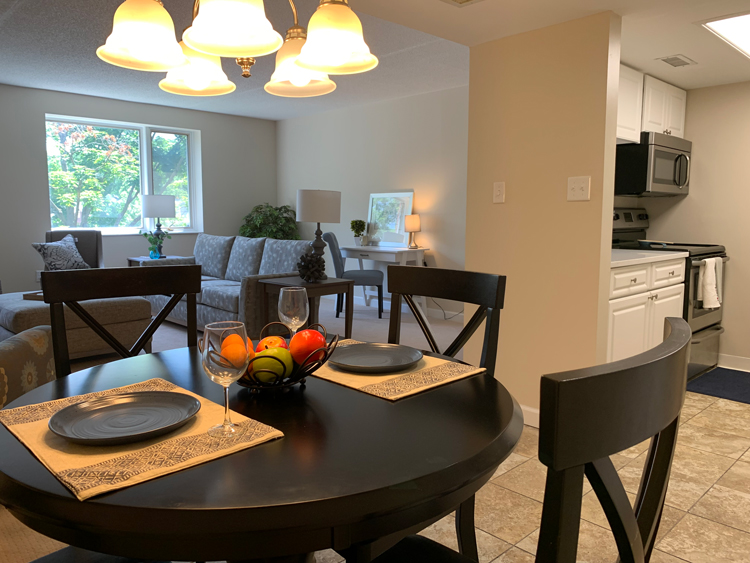 Longford III independent living apartment dining area