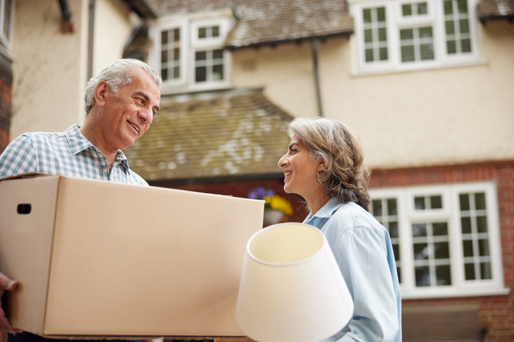 older couple downsizing