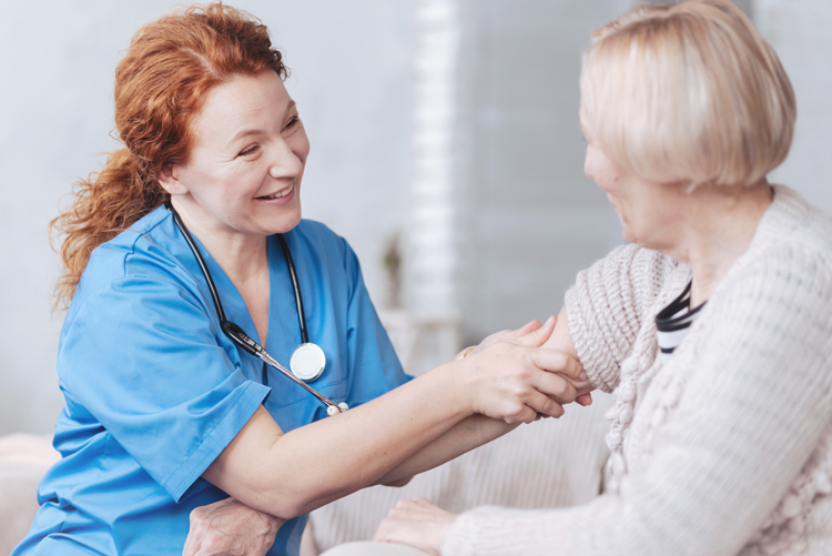 Nurse with senior patient