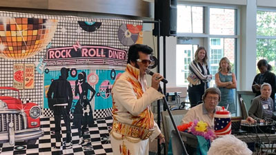 An Elvis impersonator performed at our Rock N Roll Diner during Active Aging Week.