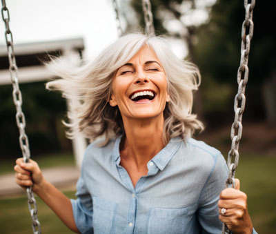 Middle-aged woman enjoying the freedom of an active adult community