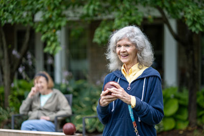 Residents playing bocce ball