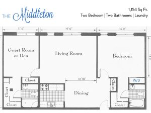 Floor plan of The Middleton independent living apartment