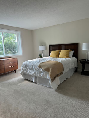 Master bedroom of The Middleton Independent Living Apartment