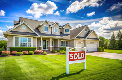 Large Dublin, Ohio home with a sold sign.