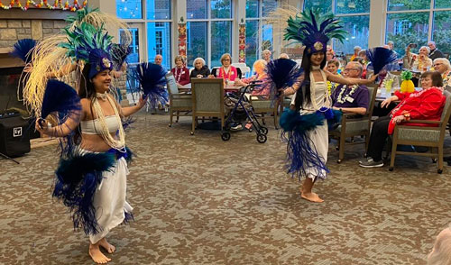 Dancers perform a Polynesian dance.