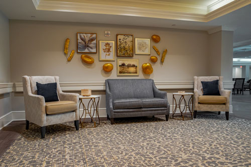 A seating area at Rowan House Memory Care