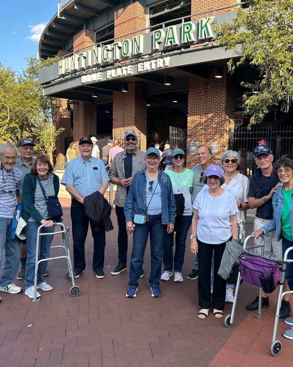 Friendship Village of Dublin Residents enjoy a night at a Columbus Clippers baseball game.