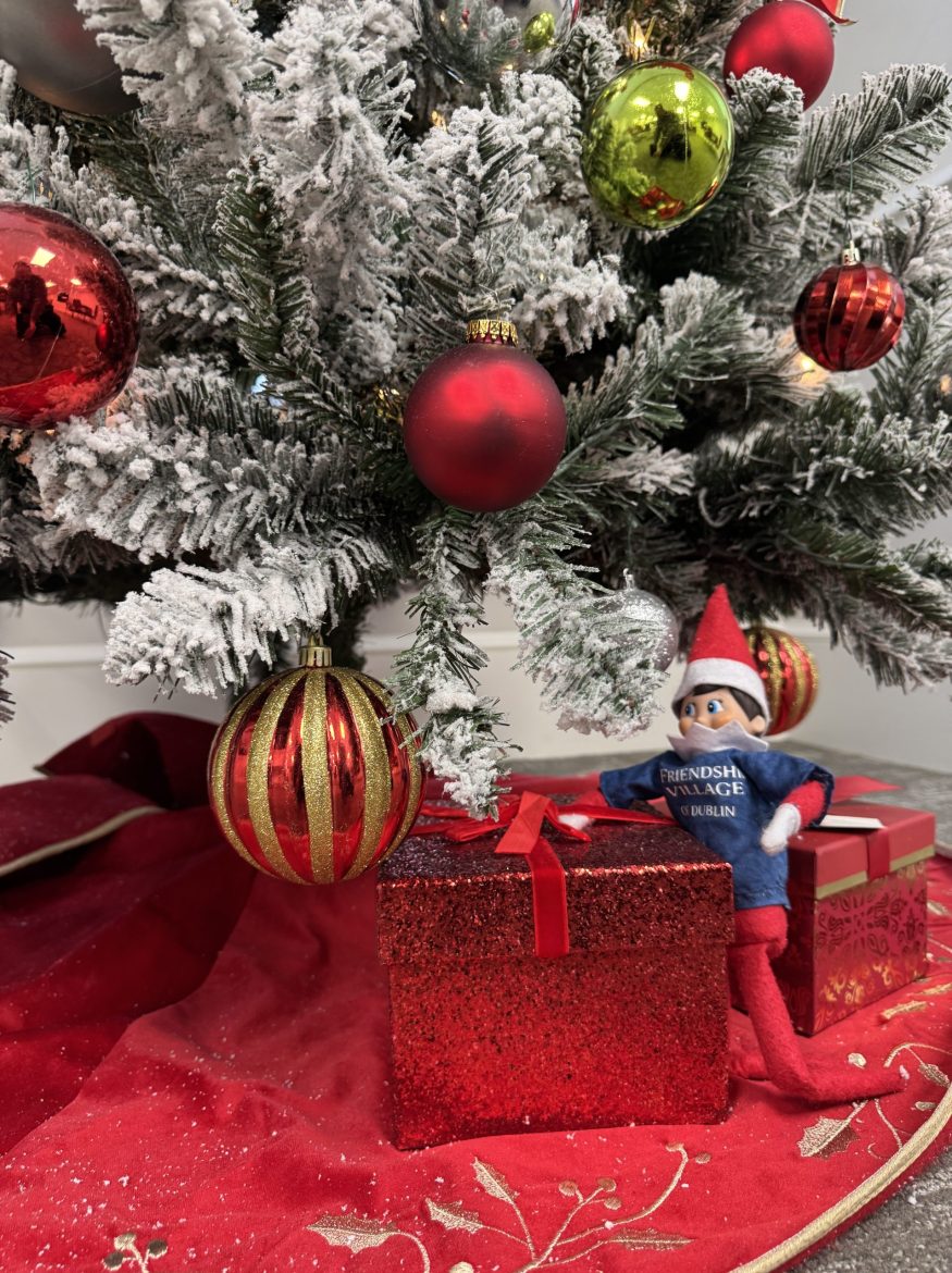 Friendly and gifts under the Christmas Tree at Friendship Villge of Dublin.