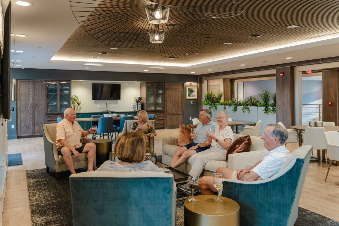 Residents socializing in Clubhouse space