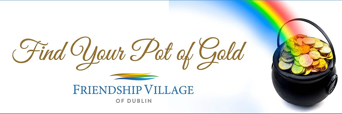 blog header with pot of gold and a rainbow with the title "Find Your Pot of Gold"