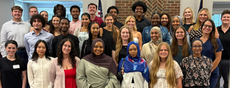 The 2026 FVD Scholarship Ceremony honorees gather together in the Muirfield Room for a group photo